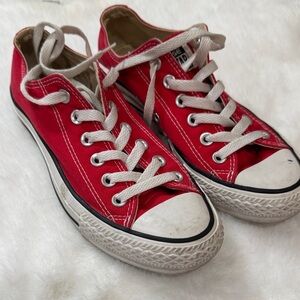Converse Red and White Low-Top Sneakers